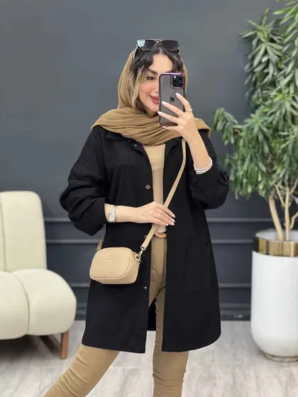مانتو دو جیب برش‌دار سرو