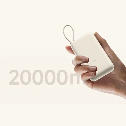 پاوربانک شیائومی PB2030MI ظرفیت 20000 میلی‌آمپرساعت با توان 33 وات و کابل USB-C سرخود