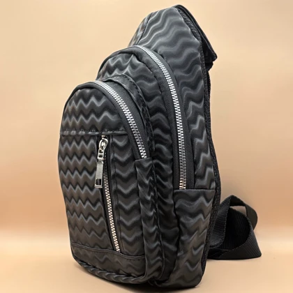 بادی بگ چرم مشکی طرح موج دار