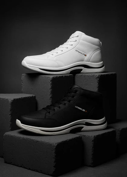 کفش ساق‌دار مردانه مشکی مدل EMTO ویژه