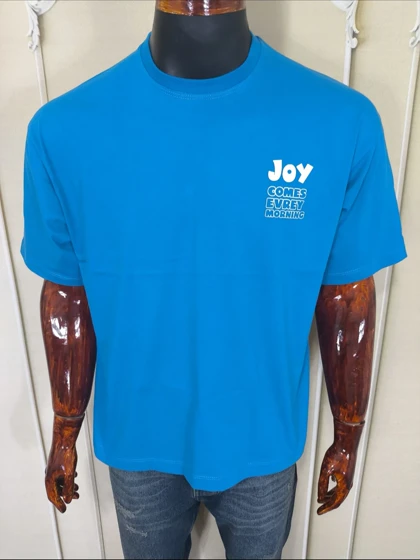 تیشرت یقه گرد مردانه آبی