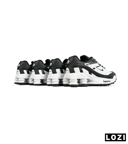 کفش کتانی مردانه سفید مشکی نایک NIKE x SUPREME shox ride 2