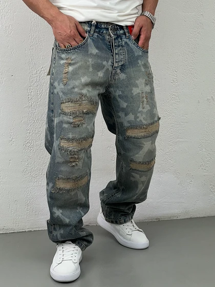 شلوار جین مردانه نیم بگ7089 کاستوم شده