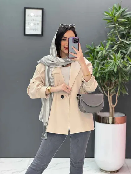 مانتو مازراتی دودکمه یقه نامتقارن