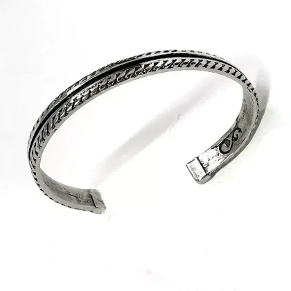 دستبند بنگل مردانه طرح پاور، استیل ضد زنگ شیک