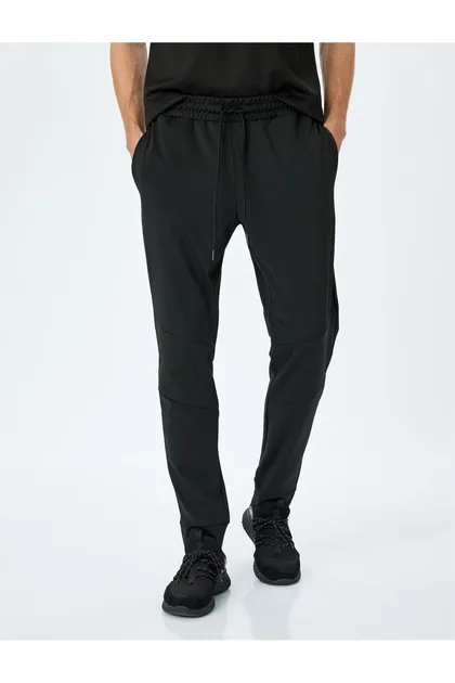 شلوار ورزشی Jogger با جزئیات دوخت و دور کمر توری 5SAM40012NK