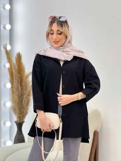 مانتو آستین پیله بغل سه دکمه