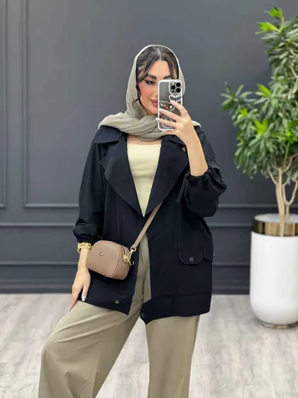 مانتو لینن آستین گت سرشونه ژیله