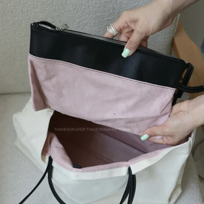 کیف زنانه بزرگ مدل تاکین کتان