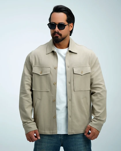 کت کتان باکسی مردانه