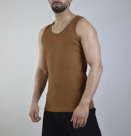 رکابی تنک تاپ کبریتی مردانه کچ مدل 4B0233 قهوه ای روشن
