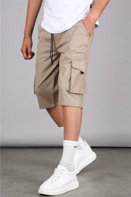 BEIGE BASIC CARGO CEP شورت های Capri مردان 5473
