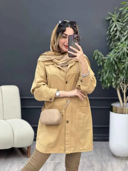 مانتو دو جیب برش‌دار سرو