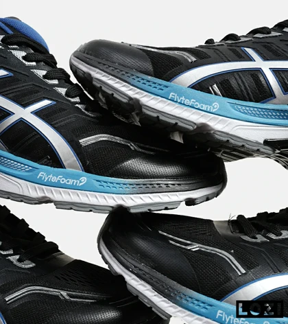 کفش کتانی مردانه مشکی آبی نقره ای ASICS GT 2000