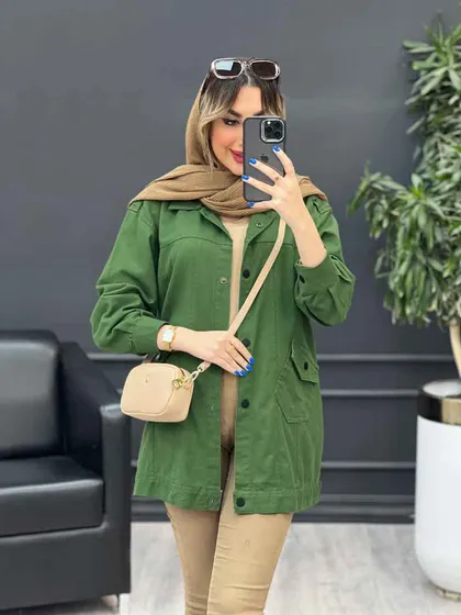 مانتو کتان سرشانه پاگن نیلیا