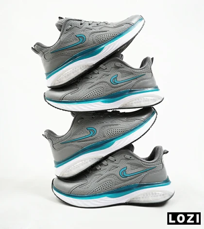 کفش کتانی مردانه طوسی سفید آبی Nike air max pluse
