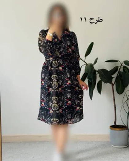 پیراهن حریر سرمه سری 15