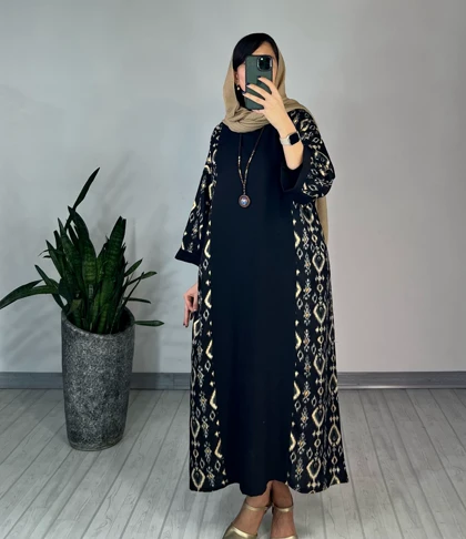 پیراهن مانتویی شیدا مشکی