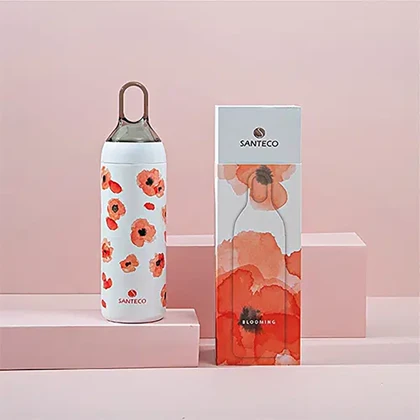 بطری آب دوجداره سانتکو مدل HC-500-8-A ظرفیت 500ml مناسب نوشیدنی گرم و سرد