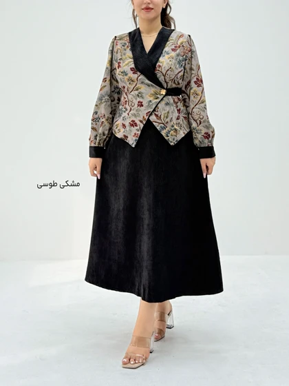 ست زنانه لیورا | کت و دامن کوبلنی