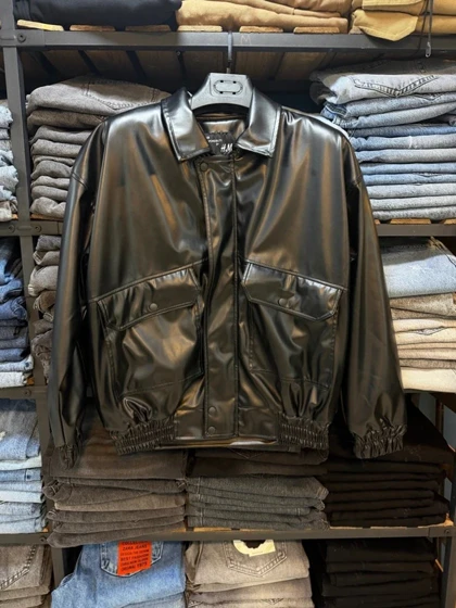 جکت چرم لش خفن و فوق‌العاده با کیفیت مشکی مردانه