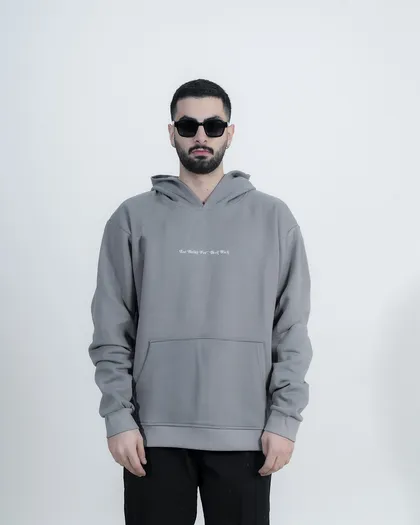هودی مدل TOO BROKE طوسی برند بورن ریچ bornrich