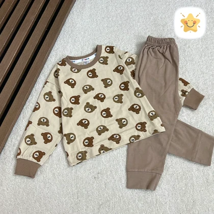 بلوز شلوار جنس پنبه خرسی (دختر و پسر) مناسب 1 تا 8 سال