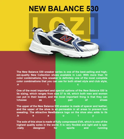 کفش کتانی مردانه و زنانه طوسی مشکی سرمه ای NEW BALANCE 530
