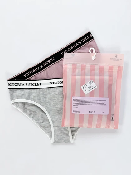 شورت اسلیپ زنانه نخ پنبه کمر کش ساده بسته 2 عددی ویکتوریا سکرت Victoria's Secret