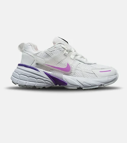 کفش کتانی زنانه سفید بنفش Nike Cushlon V2K مدل 8336