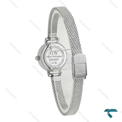ساعت مچی DW زنانه گرد مینی حصیری سیلور صفحه سبز DW-7970-L