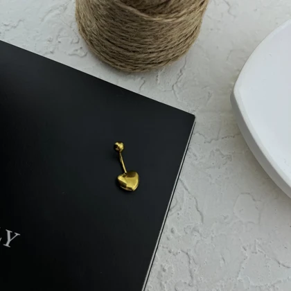 پیرسینگ ناف طرح قلب استیل