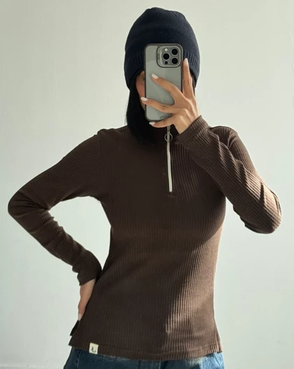 بلوز نیم زیپ راه پهن کد 1400178