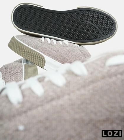 کفش کتانی مردانه قهوه ای سفید PULL & BEAR مدل 7447