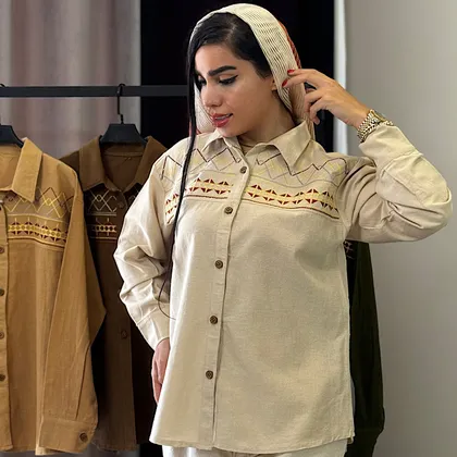 شومیز سوزندوزی زنانه لینن