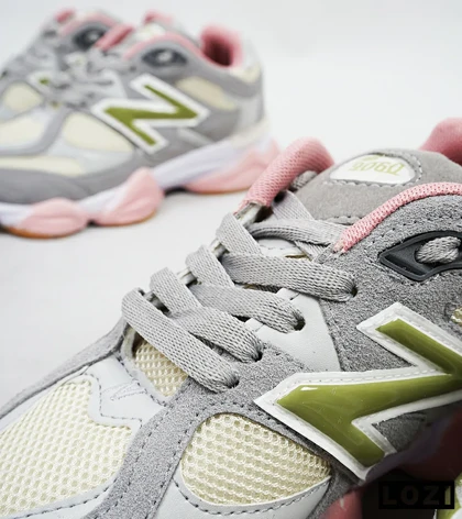 کفش کتانی زنانه طوسی لیمویی صورتی NEW BALANCE 9060