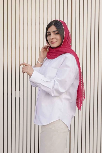 شومیز لینن اسلپ مدل رنگین کمون