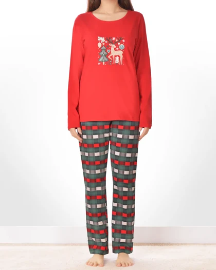 تیشرت و شلوار بلند کریسمس زنانه