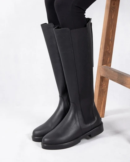 بوت زنونه چرم دو طرف کش ZARA