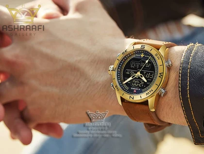 ساعت مچی نیوی فورس قاب طلائی Naviforce 9144M