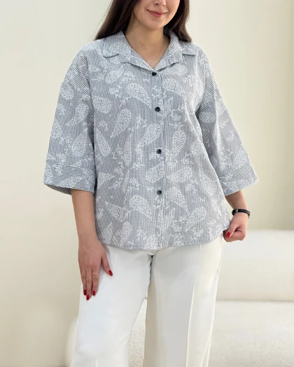 شومیز لینن گلدوزی ترمه