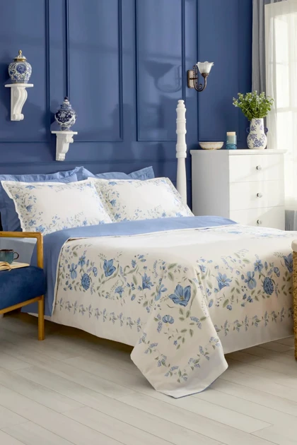 سرویس روتختی دو نفره Karaca Home مدل Saphyra پنبه‌ای - چندرنگ
