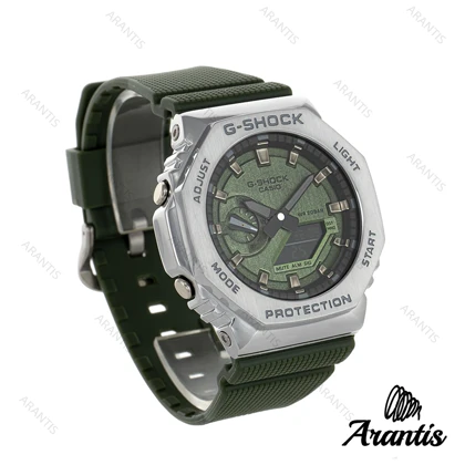 ساعت کاسیو جیشاک GM-2100 مردانه سیلور سبز m-3137