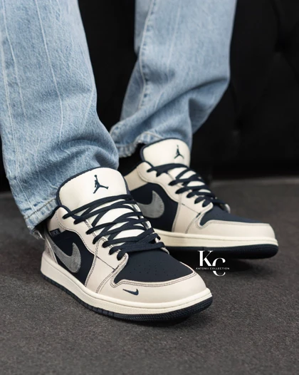 کتانی نایک جردن وان لو دیور سورمه ای Jordan 1 Low Dior Navy blue کیفیت اورجینال