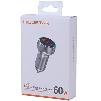 شارژر فندکی فست شارژ هایکو استار HICOSTAR مدل HS-CC90 توان 45 وات