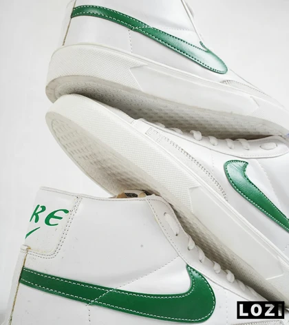 کفش کتانی ساق‌دار سفید سبز مردانه نایک NIKE blazer
