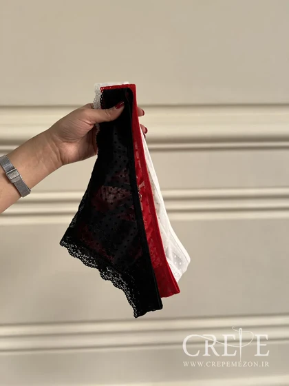 شورت توری خالدار وانیلیا