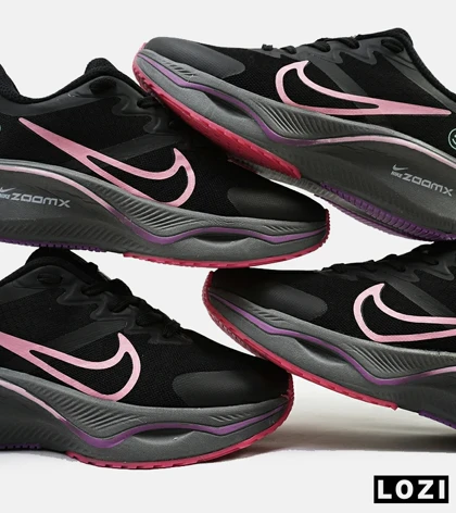 کفش کتانی زنانه مشکی صورتی NIKE zoom x smiley