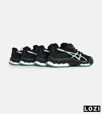 کفش کتانی مردانه مشکی سبز ASICS GORETEX