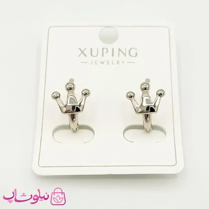 گوشواره حلقه‌ای کوچک ژوپینگ مدل تاج